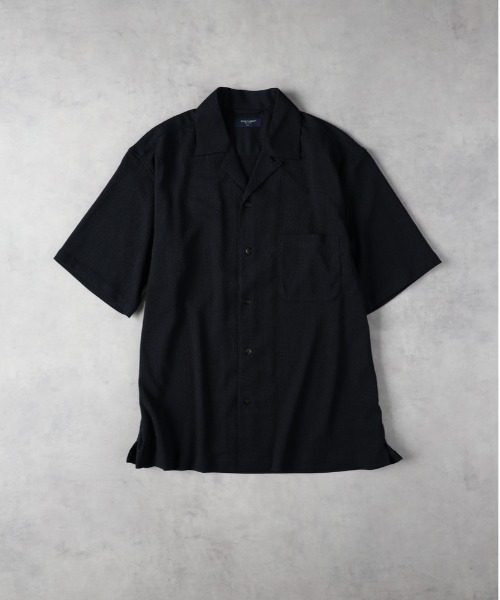 BACK NUMBER（バックナンバー）の「BACK NUMBER(バックナンバー)楊柳オープンカラー半袖シャツ（シャツ/ブラウス・メンズ・オリーブ/ネイビー/ベージュ・L/XL/M）」の8枚目の写真