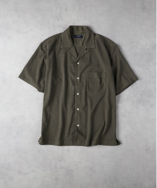 BACK NUMBER（バックナンバー）の「BACK NUMBER(バックナンバー)楊柳オープンカラー半袖シャツ（シャツ/ブラウス・メンズ・オリーブ/ネイビー/ベージュ・L/XL/M）」の7枚目の写真