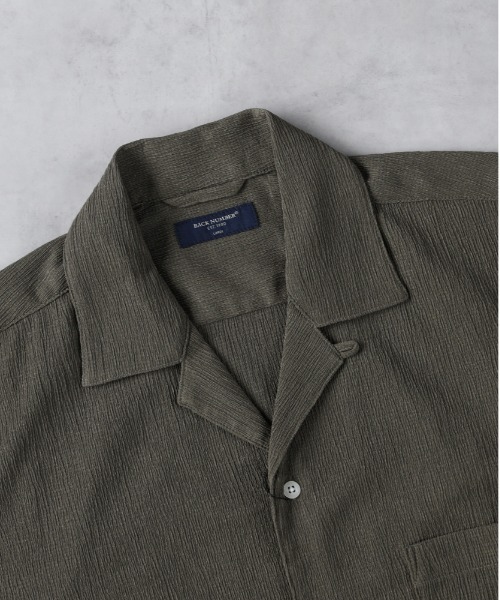 BACK NUMBER（バックナンバー）の「BACK NUMBER(バックナンバー)楊柳オープンカラー半袖シャツ（シャツ/ブラウス・メンズ・オリーブ/ネイビー/ベージュ・L/XL/M）」の5枚目の写真