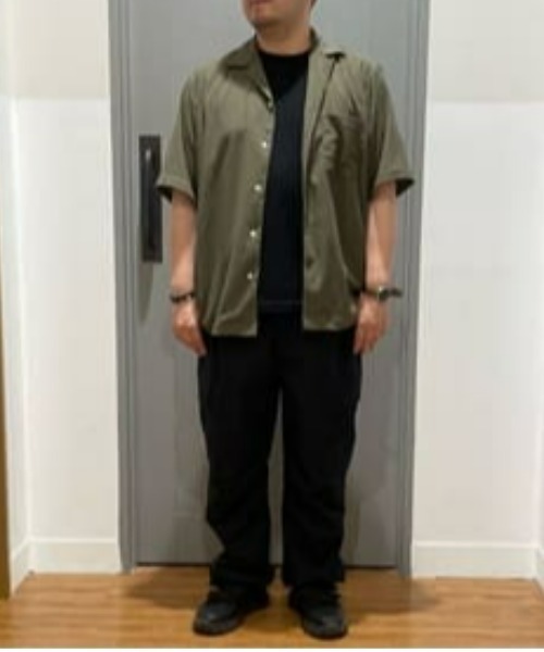 BACK NUMBER（バックナンバー）の「BACK NUMBER(バックナンバー)楊柳オープンカラー半袖シャツ（シャツ/ブラウス・メンズ・オリーブ/ネイビー/ベージュ・L/XL/M）」の12枚目の写真