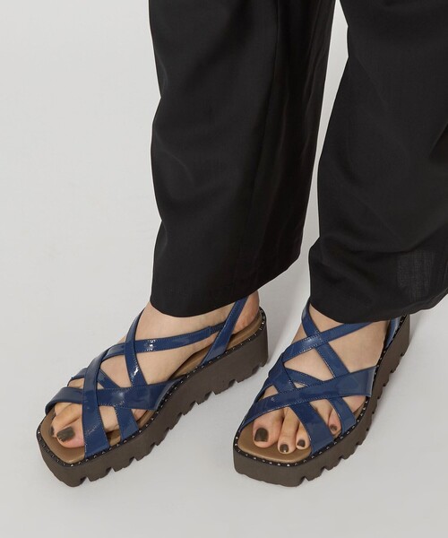 ODETTE E ODILE(オデットエオディール)の「ミックスラインウェッジ サンダル45↑(サンダル・レディース・ブラック/オフホワイト/ロイヤルブルー・22cm/23cm/22.5cm/25cm/24.5cm/24cm/23.5cm)」の12枚目の写真