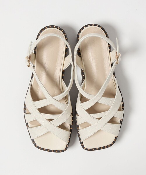  ☆バックル ロゴ ウェッジ サンダル♪【送料込】 Fashion Letter サンダル バックゴムベルトウェッジサンダル