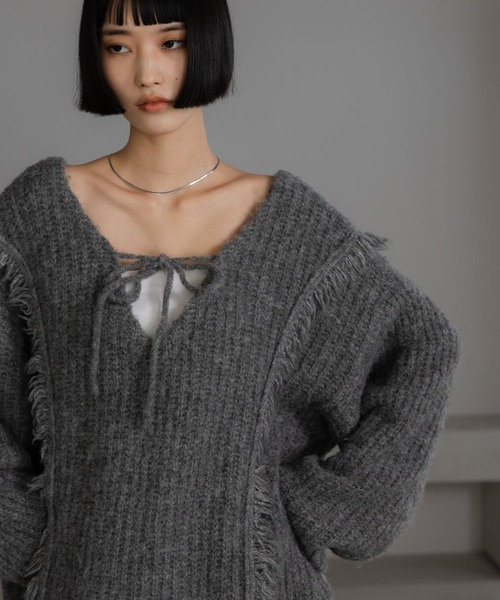 2WAYフリンジメランジLS 116690（ニット/セーター）｜LOWRYS