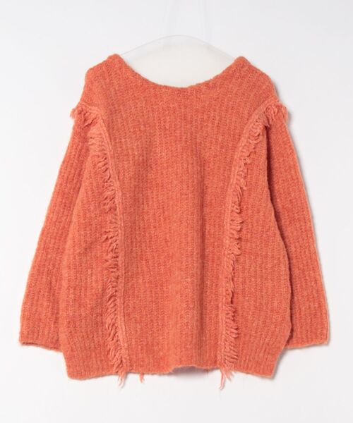 LOWRYS FARM（ローリーズファーム）の「２ＷＡＹフリンジメランジＬＳ　116690（ニット/セーター・レディース・グレー/ピンク/ブルー/アイボリー/チャコールグレー/オレンジ/カーキ/ブラウン・FREE）」の8枚目の写真