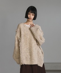 LOWRYS FARM | ２ＷＡＹフリンジメランジＬＳ　116690(ニット/セーター)