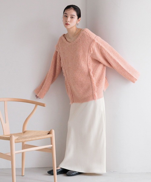 2WAYフリンジメランジLS 116690（ニット/セーター）｜LOWRYS