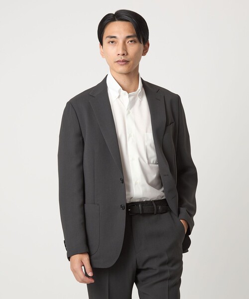 green label relaxing（グリーンレーベルリラクシング）の「A+ COOL ドビー カット スタンダード ボタンダウン 半袖 ドレスシャツ -接触冷感-（ビジネスシャツ・メンズ・ライトブルー/ホワイト・L/M/XL/S）」の6枚目の写真