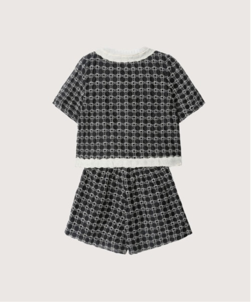 LA POMME petit(ラポミ・プチ)の「Lace Texture Elegant Set up(セットアップ・レディース・ブラック/ピンク/アイボリー・MEDIUM/SMALL/LARGE)」の6枚目の写真