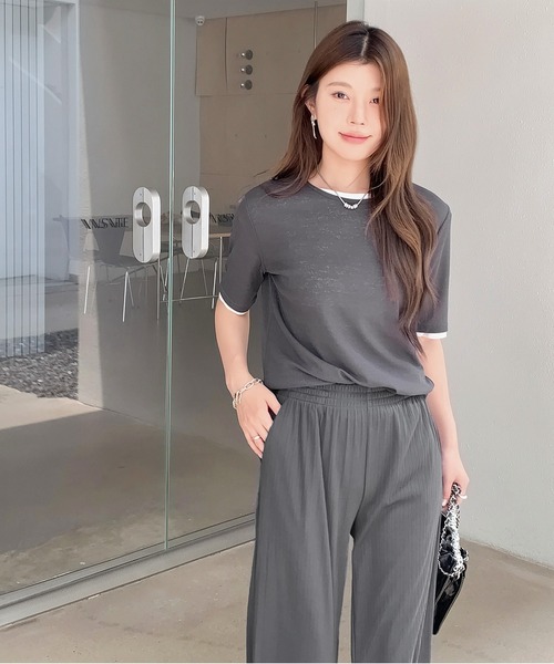 by LEGNA(バイレグナ)の「ランダムリブワイドパンツ(その他パンツ・レディース・ホワイト系/ブラック/グレー/グリーン/ブラウン/ブラック系・MEDIUM/LARGE/X-LARGE)」の15枚目の写真