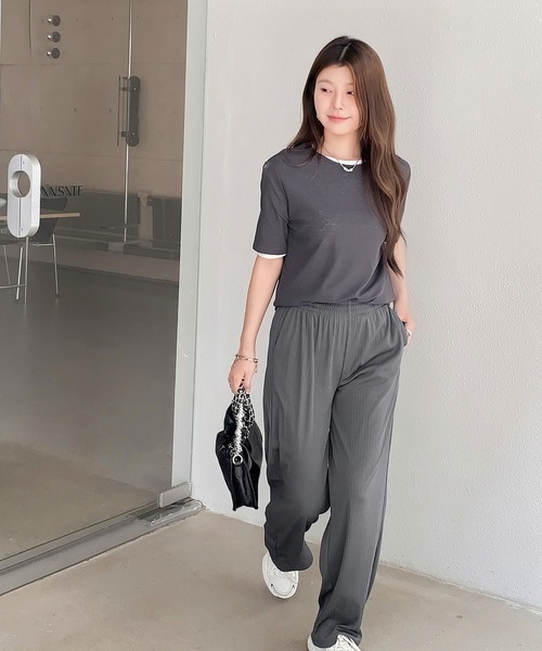 by LEGNA(バイレグナ)の「ランダムリブワイドパンツ(その他パンツ・レディース・ホワイト系/ブラック/グレー/グリーン/ブラウン/ブラック系・MEDIUM/LARGE/X-LARGE)」の17枚目の写真