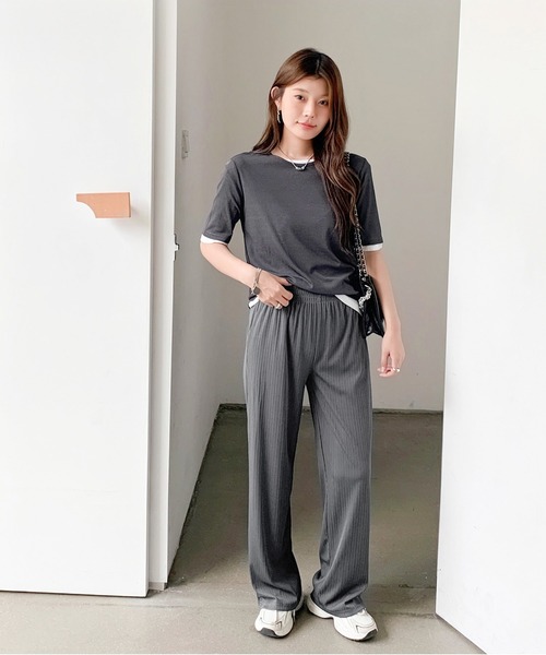 by LEGNA(バイレグナ)の「ランダムリブワイドパンツ(その他パンツ・レディース・ホワイト系/ブラック/グレー/グリーン/ブラウン/ブラック系・MEDIUM/LARGE/X-LARGE)」の20枚目の写真