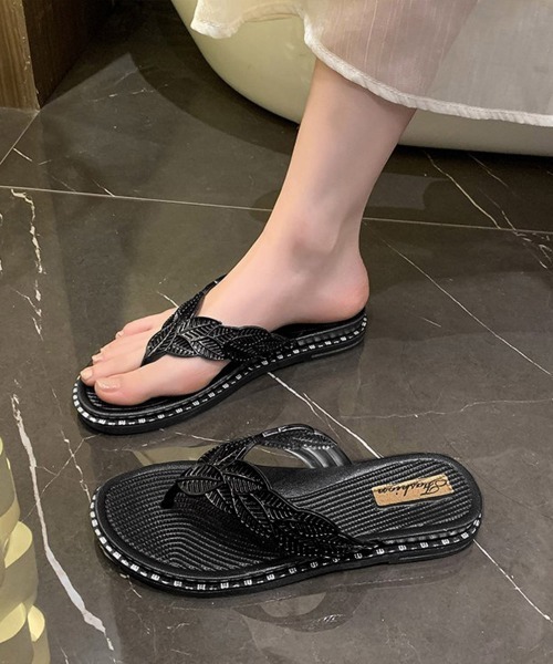 Miniministore(ミニミニストア)の「キラキラトングサンダル ビーチサンダル夏(サンダル・レディース・ブラック/ゴールド/シルバー・24.5cm/24.0cm/23.5cm/23.0cm/25.0cm)」の10枚目の写真