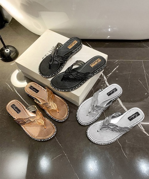 Miniministore(ミニミニストア)の「キラキラトングサンダル ビーチサンダル夏(サンダル・レディース・ブラック/ゴールド/シルバー・24.5cm/24.0cm/23.5cm/23.0cm/25.0cm)」の16枚目の写真