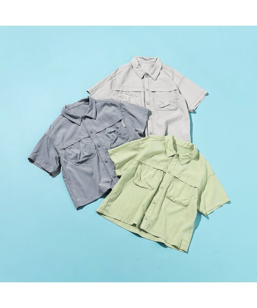 BREEZE（ブリーズ）の「【ジュニア対応】シャーベットシャツ（シャツ/ブラウス・キッズ・ライム/サックスブルー/ライトグレー・120/110/100/140/130/90/80）」の15枚目の写真