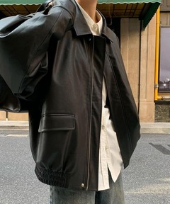 M様♡SLY VINTAGE加工 クロップドレザージャケット Mサイズ セール】VINTAGE F/LEATHER CROP BZ ヴィンテージ フェイク