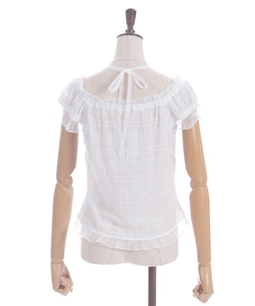 axes femme（アクシーズファム）の「ローズ付ふくれジャカードトップス（Tシャツ/カットソー・レディース・イエロー/ブラック/ホワイト・FREE）」の16枚目の写真