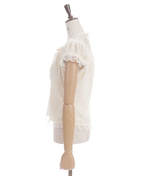 axes femme（アクシーズファム）の「ローズ付ふくれジャカードトップス（Tシャツ/カットソー・レディース・イエロー/ブラック/ホワイト・FREE）」の22枚目の写真