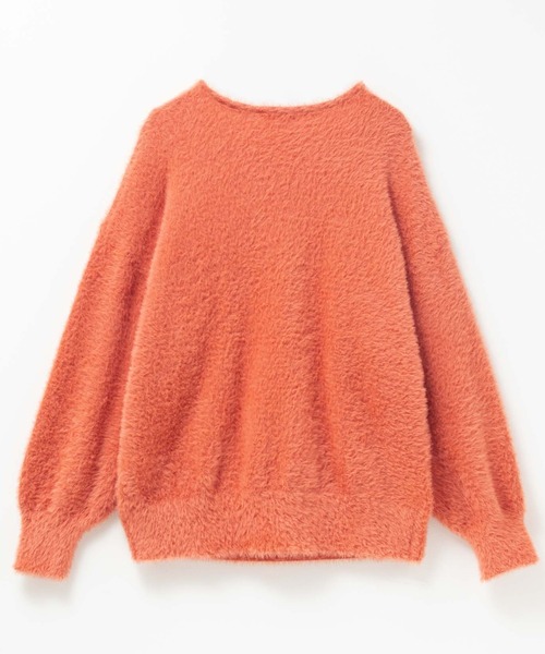 NAVY(ネイビー)の「ふわふわ柔らかな肌さわりのフェザーヤーンVネックニット(ニット/セーター・レディース・オレンジ/ベージュ/ブルーグリーン/ブラック・L/M)」の14枚目の写真