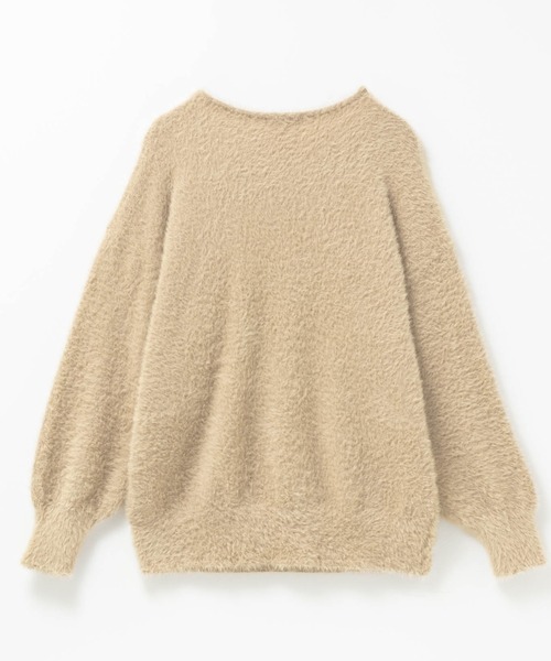 NAVY(ネイビー)の「ふわふわ柔らかな肌さわりのフェザーヤーンVネックニット(ニット/セーター・レディース・オレンジ/ベージュ/ブルーグリーン/ブラック・L/M)」の10枚目の写真