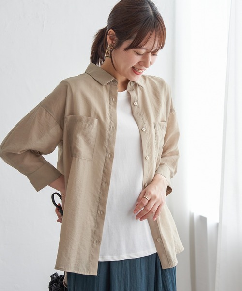 ikka(イッカ)の「【お得だ値】シア刺繍シャツタンクアンサンブル【2点セット】(シャツ/ブラウス・レディース・チャコールグレー/ブルー/ベージュ/ピンク・M/L/S)」の12枚目の写真