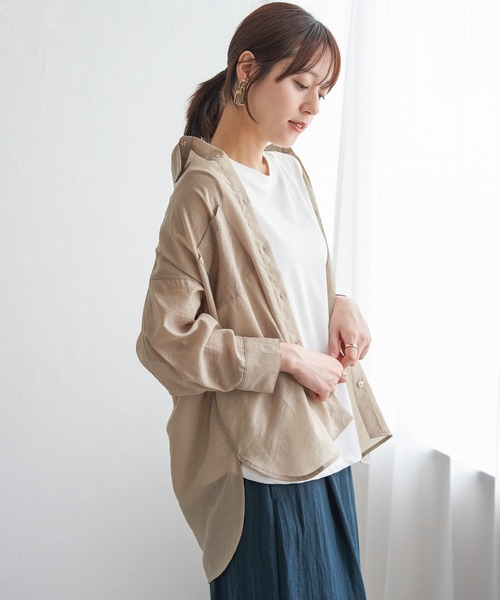 ikka(イッカ)の「【お得だ値】シア刺繍シャツタンクアンサンブル【2点セット】(シャツ/ブラウス・レディース・チャコールグレー/ブルー/ベージュ/ピンク・M/L/S)」の13枚目の写真