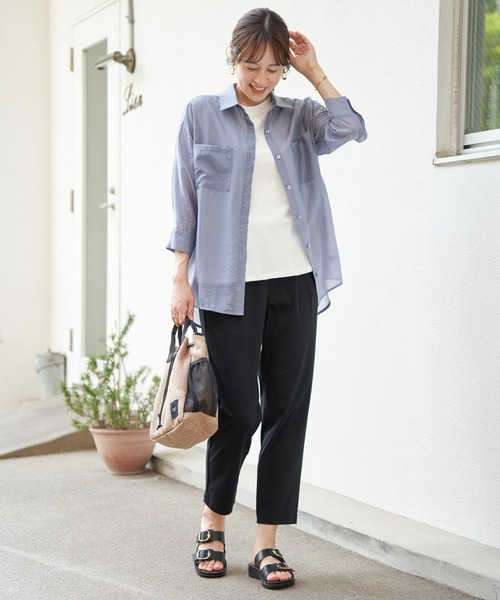 ikka(イッカ)の「【お得だ値】シア刺繍シャツタンクアンサンブル【2点セット】(シャツ/ブラウス・レディース・チャコールグレー/ブルー/ベージュ/ピンク・M/L/S)」の18枚目の写真