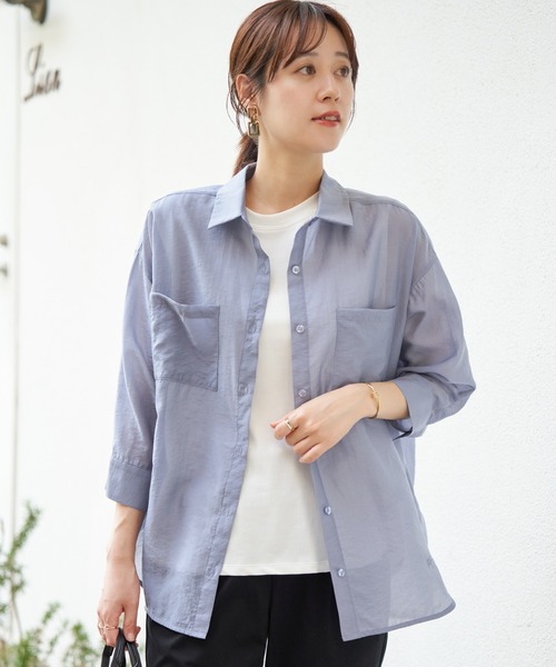 ikka(イッカ)の「【お得だ値】シア刺繍シャツタンクアンサンブル【2点セット】(シャツ/ブラウス・レディース・チャコールグレー/ブルー/ベージュ/ピンク・M/L/S)」の19枚目の写真