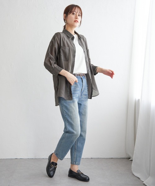 ikka(イッカ)の「【お得だ値】シア刺繍シャツタンクアンサンブル【2点セット】(シャツ/ブラウス・レディース・チャコールグレー/ブルー/ベージュ/ピンク・M/L/S)」の15枚目の写真