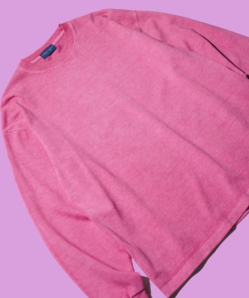 TOWNCRAFT（タウンクラフト）の「TOWNCRAFT / タウンクラフト VINTAGE DYE 9OZ LS TEE ヴィンテージ加工 ピグメント ヘビーウェイト 長袖Tシャツ（Tシャツ/カットソー・メンズ・パープル/ピンク/グリーン/ターコイズブルー/グレー/ブラック・MEDIUM/LARGE/X-LARGE）」の6枚目の写真