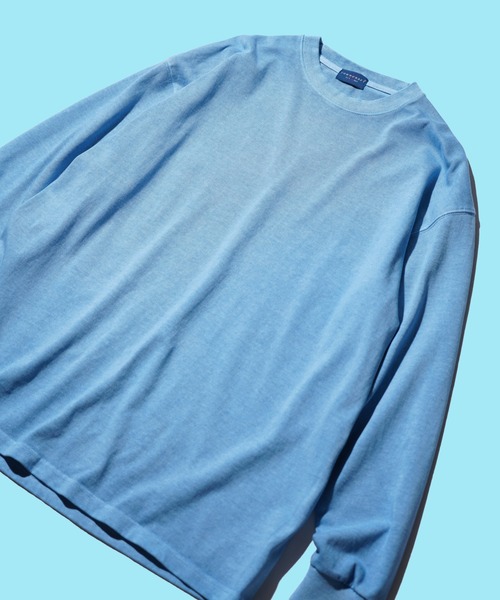 TOWNCRAFT（タウンクラフト）の「TOWNCRAFT / タウンクラフト VINTAGE DYE 9OZ LS TEE ヴィンテージ加工 ピグメント ヘビーウェイト 長袖Tシャツ（Tシャツ/カットソー・メンズ・パープル/ピンク/グリーン/ターコイズブルー/グレー/ブラック・MEDIUM/LARGE/X-LARGE）」の4枚目の写真