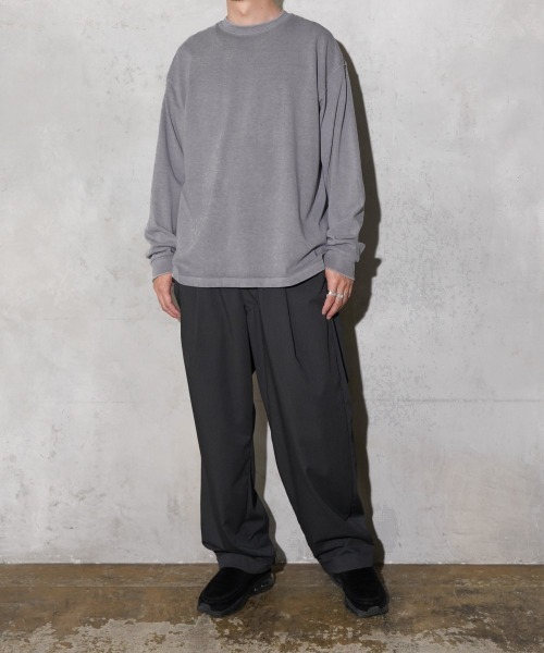 TOWNCRAFT（タウンクラフト）の「TOWNCRAFT / タウンクラフト VINTAGE DYE 9OZ LS TEE ヴィンテージ加工 ピグメント ヘビーウェイト 長袖Tシャツ（Tシャツ/カットソー・メンズ・パープル/ピンク/グリーン/ターコイズブルー/グレー/ブラック・MEDIUM/LARGE/X-LARGE）」の9枚目の写真