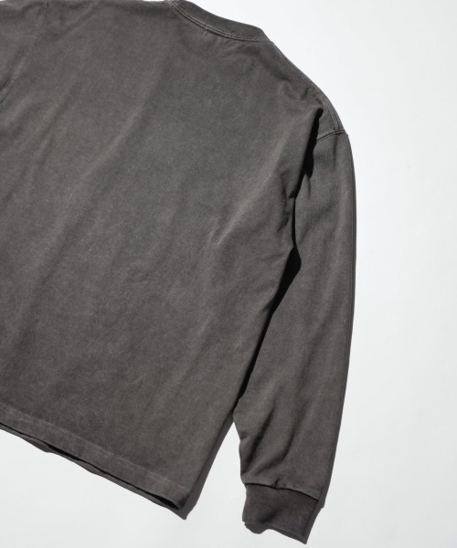 TOWNCRAFT（タウンクラフト）の「TOWNCRAFT / タウンクラフト VINTAGE DYE 9OZ LS TEE ヴィンテージ加工 ピグメント ヘビーウェイト 長袖Tシャツ（Tシャツ/カットソー・メンズ・パープル/ピンク/グリーン/ターコイズブルー/グレー/ブラック・MEDIUM/LARGE/X-LARGE）」の10枚目の写真