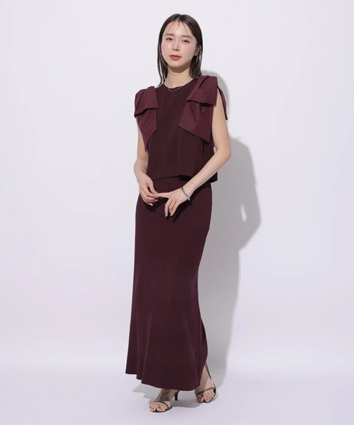 Mystrada(マイストラーダ)の「肩リボンニット(ニット/セーター・レディース・ボルドー/ネイビー・38)」の20枚目の写真