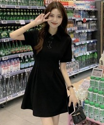 urge：（アージコロン ）の「【URGE：】チャイナボタン ミニ丈 ポロシャツ ワンピース（ワンピース）」