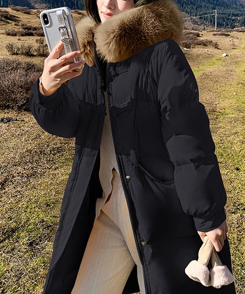 セール】ファー付き フード ロングダウンコート culw829（ダウン