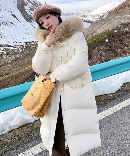 ファー付き フード ロングダウンコート culw829（ダウンジャケット