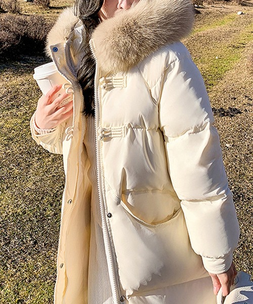 セール】ファー付き フード ロングダウンコート culw829（ダウン