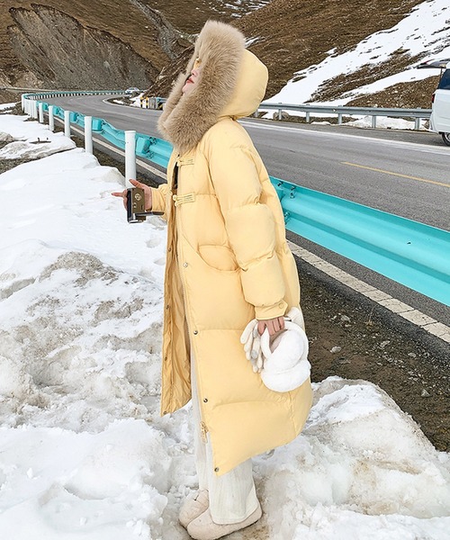 ファー付き フード ロングダウンコート culw829（ダウンジャケット