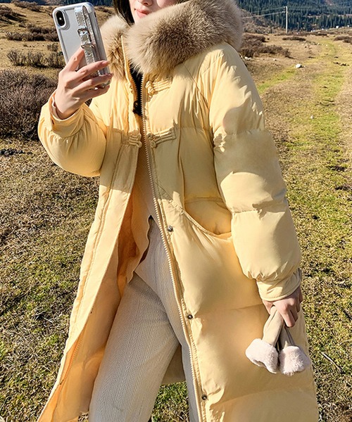 セール】ファー付き フード ロングダウンコート culw829（ダウン