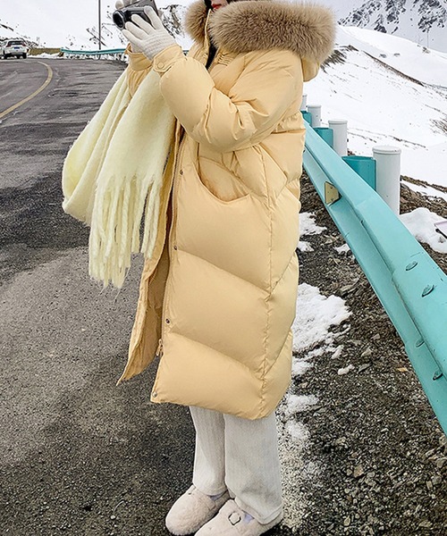 ファー付き フード ロングダウンコート culw829（ダウンジャケット