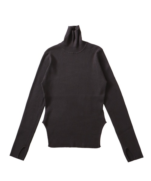 DRESSLAVE（ドレスレイブ）の「cutout rib turtleneck pull(カットアウトリブタートルネックプルオーバー)（ニット/セーター・レディース・チャコールグレー/ブルー/ピンク・38）」の2枚目の写真