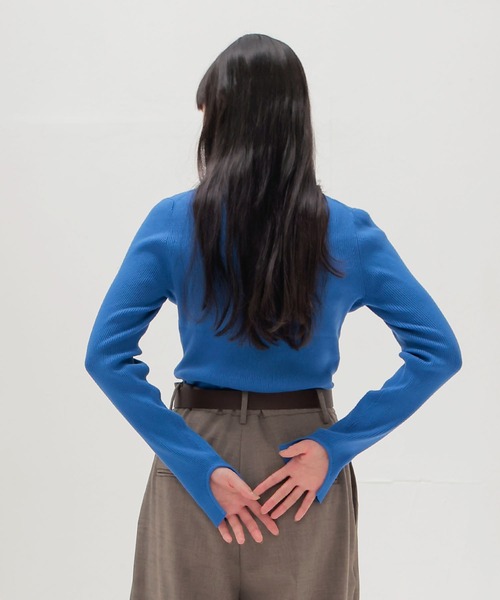 DRESSLAVE（ドレスレイブ）の「cutout rib turtleneck pull(カットアウトリブタートルネックプルオーバー)（ニット/セーター・レディース・チャコールグレー/ブルー/ピンク・38）」の16枚目の写真