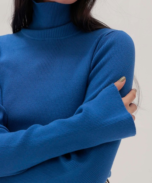 DRESSLAVE（ドレスレイブ）の「cutout rib turtleneck pull(カットアウトリブタートルネックプルオーバー)（ニット/セーター・レディース・チャコールグレー/ブルー/ピンク・38）」の18枚目の写真