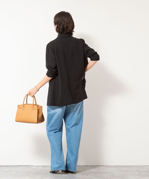 NOLLEY’S（ノーリーズ）の「ウォッシャブルシアーライトジャケット（テーラードジャケット・レディース・ブラック/チャコールグレー・38/36）」の10枚目の写真