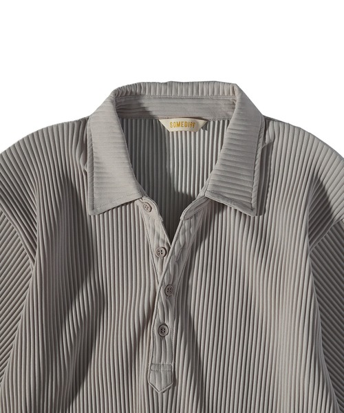 JOKER（ジョーカー）の「プリーツポロシャツ メンズ ストライプ ブラック カーキ グレー 黒（ポロシャツ・メンズ・グレー/ブラック/カーキ・M/L/XL）」の10枚目の写真