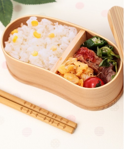 わっぱ　弁当箱　豆型 二段お弁当箱 弁当箱 曲げわっぱ 2段 800ml 豆型 （ 木製 ランチボックス 二段