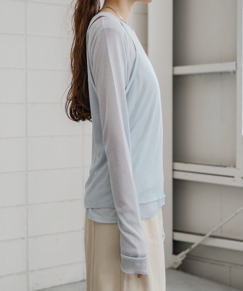 Bab(バブ)の「【2点セット】レイヤードセットシアーカットソー(Tシャツ/カットソー・レディース・オフホワイト・FREE)」の21枚目の写真