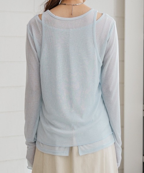Bab(バブ)の「【2点セット】レイヤードセットシアーカットソー(Tシャツ/カットソー・レディース・オフホワイト・FREE)」の22枚目の写真