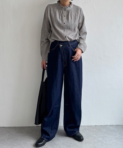 LBC(エルビーシー)の「オーガニックコットン襟フリルブラウス(シャツ/ブラウス・レディース・ホワイト/ネイビー/パープル/ベージュ/その他31・M/L)」の12枚目の写真