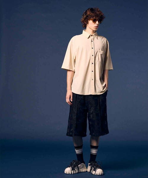 MAISON SPECIAL(メゾンスペシャル)の「《UNISEX》High Tension Prime-Over Short Sleeve Shirt/ハイテンションプライムオーバーショートスリーブシャツ【MAISON SPECIAL/メゾンスペシャル】(シャツ/ブラウス・メンズ・ブラック/グレイッシュベージュ/チャコールグレー/ブラウン・0/2/1)」の20枚目の写真